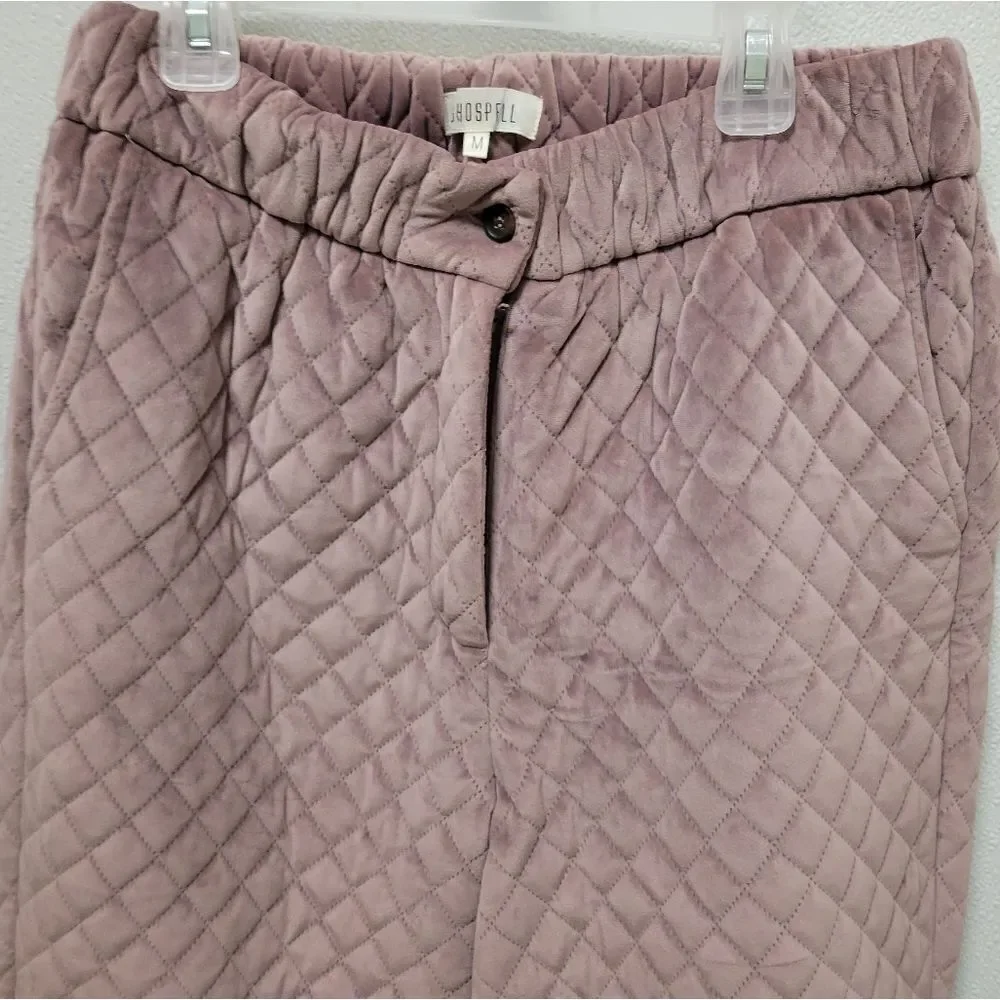 Ghospell Velour Quilted Joggers Pants Medium
